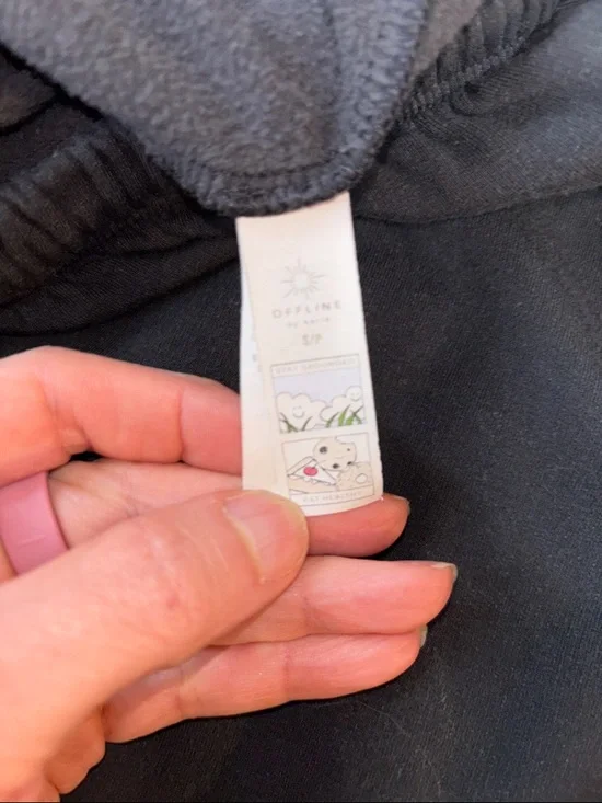 Offline by Aerie Oversized Drawstring Sweatpants with White Tie - small - Picture 2 of 5